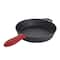 MegaChef Pre-Seasoned Cast Iron 6 Piece Set With Red Silicone Holders